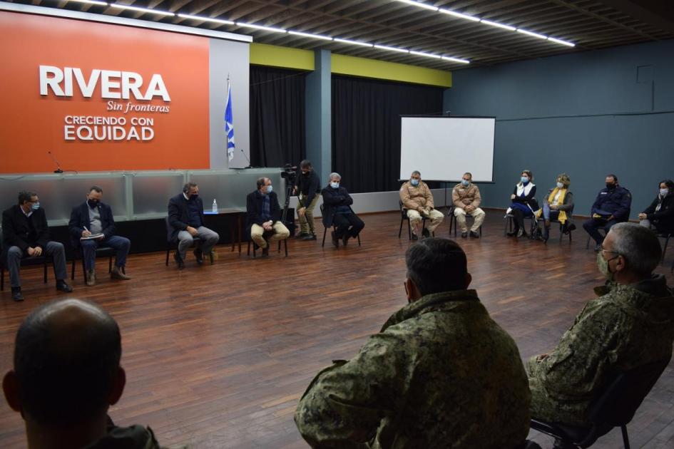 Reunión entre la DNE del Sinae y Cecoed y CDE de Rivera - Imagen: Rynaldo Mora