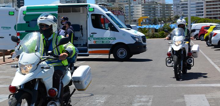 Unidades de las emergencias móviles que participaron del simulacro