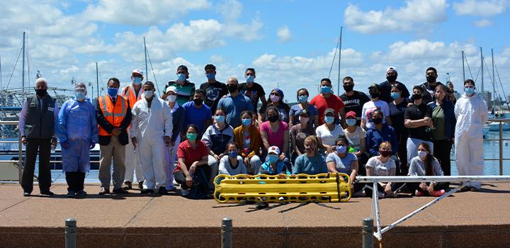 Parte del equipo de personas voluntarias que participaron del ejercicio Parte del equipo de personas voluntarias que participaron del ejercicio