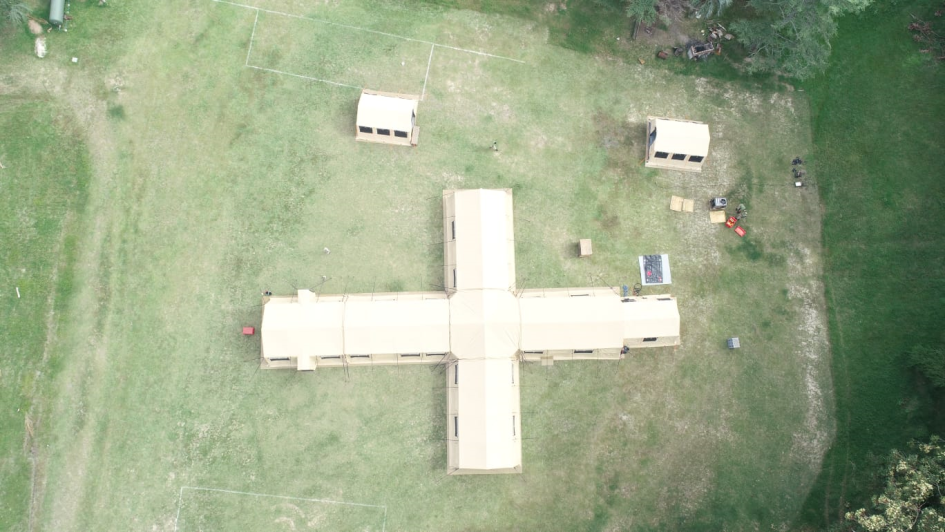 Vista aérea del Hospital de campaña del Sinae