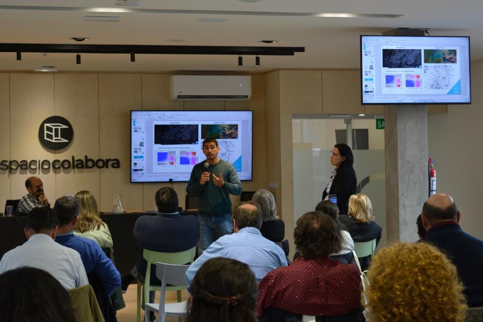 Néstor Santayana y Marinele De Paula de Inumet presentando herramientas de vigilancia y pronóstico Néstor Santayana y Marinele De Paula de Inumet presentando herramientas de vigilancia y pronóstico