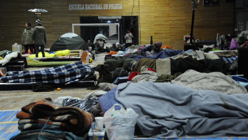 Presidencia: Centro de Evacuados instalado en el Polideportivo de la Escuela Nacional de Policía