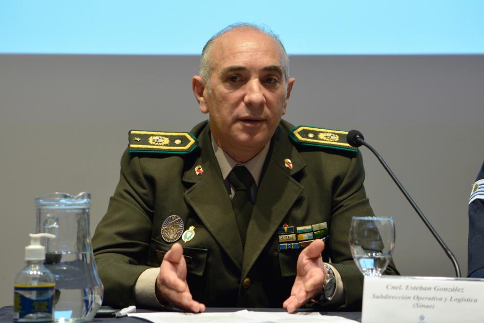 Subdirector de Operativa y Logística del Sinae, Cnel. Esteban González Subdirector de Operativa y Logística del Sinae, Cnel. Esteban González