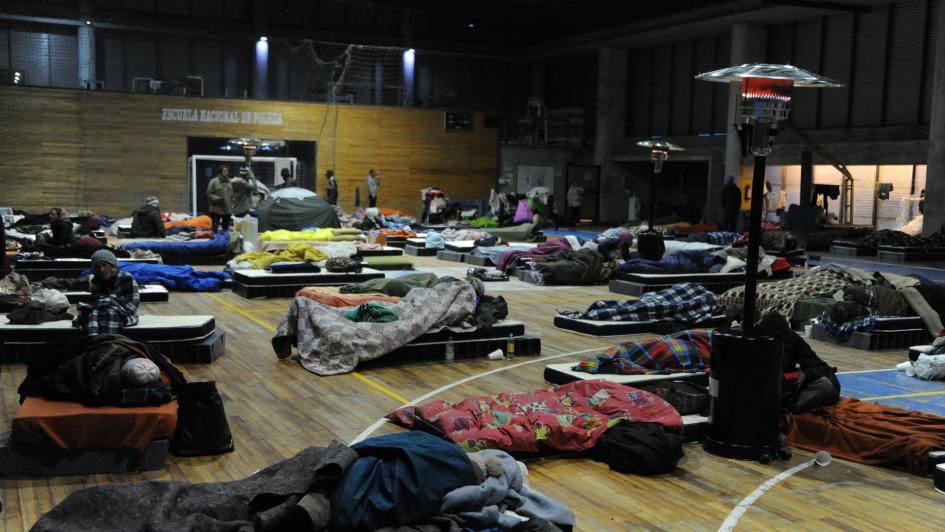 Presidencia: Centro de Evacuados instalado en el Polideportivo de la Escuela Nacional de Policía