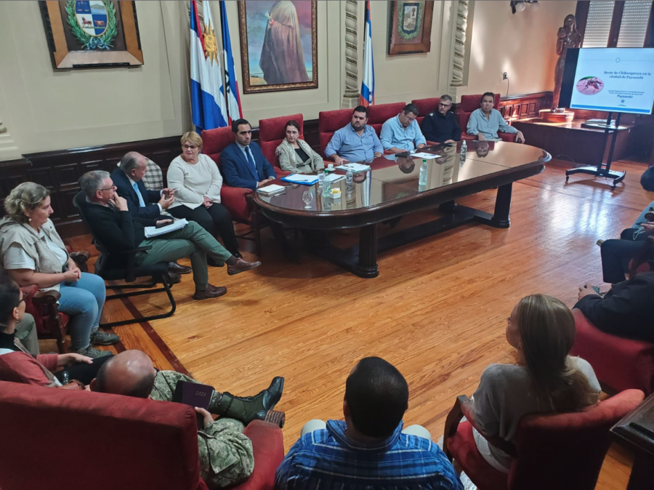 Reunión del Comité de Emergencias Departamental (CDE), convocada en la Intendencia de Paysandú