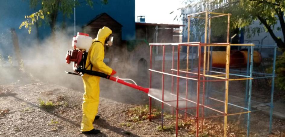 Tareas de sanitización en escuelas del departamento de San José