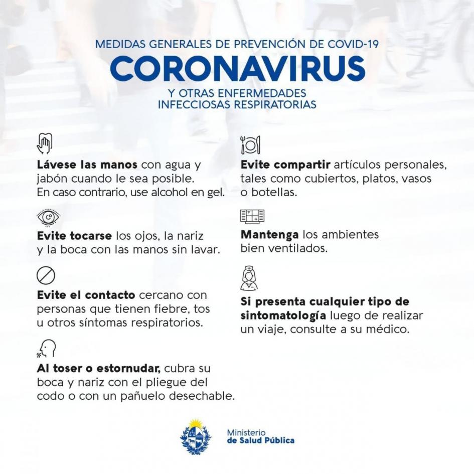 Medidas generales de prevención de COVID-19