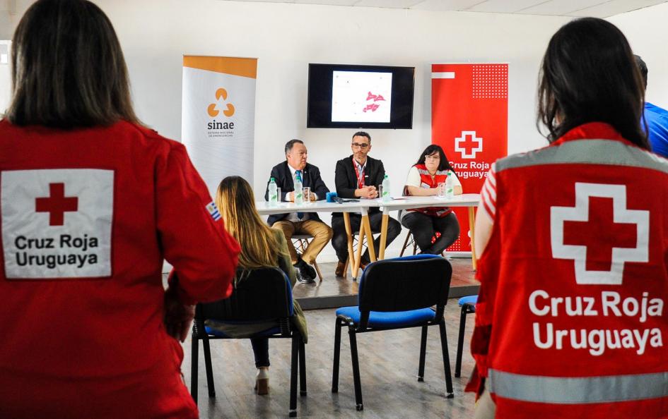 Conferencia de prensa en la sede de Cruz Roja Uruguaya - Foto: Presidencia