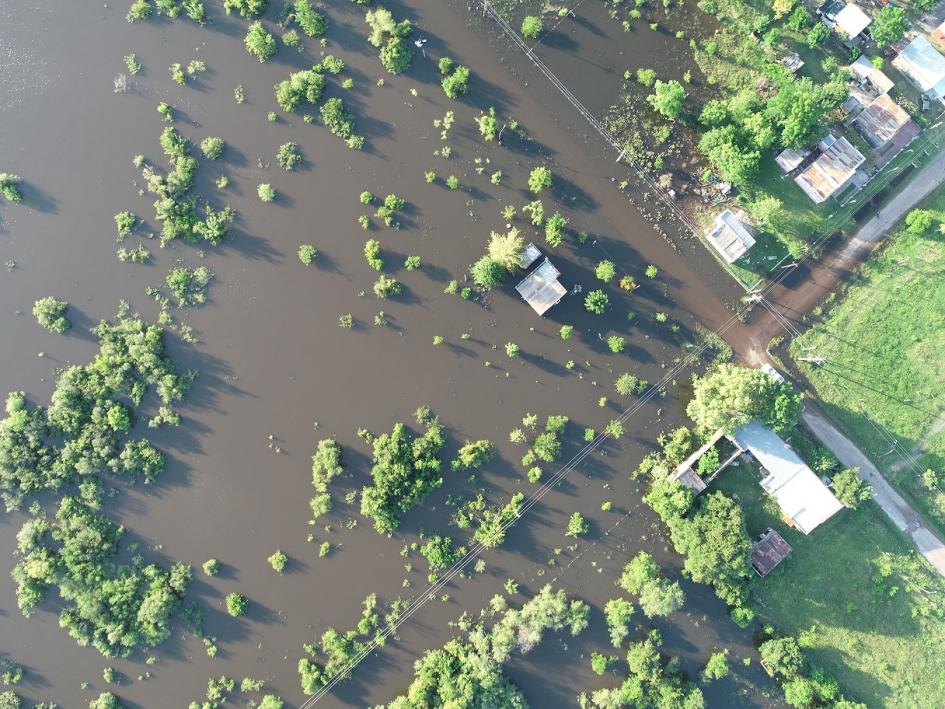 imagen aerea de zona inundada
