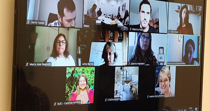 Especialistas de las instituciones que operan en el ámbito de Infancia y Adolescencia y GIR participando vía zoom Especialistas de las instituciones que operan en el ámbito de Infancia y Adolescencia y GIR