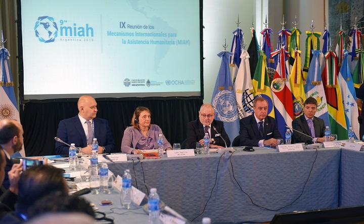 IX Reunión de los Mecanismos Internacionales para la Asistencia Humanitaria (MIAH) Parte de las autoridades de las delegaciones internacionales durante evento