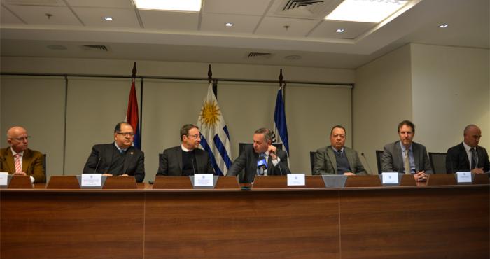 El Secretario de Presidencia Álvaro Delgado dando la bienvenida a las autoridades de Naciones Unidas