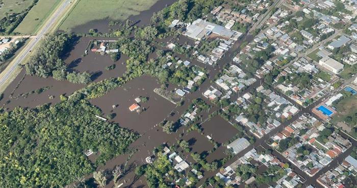 Imagen aérea inundaciones Uruguay marzo 2024