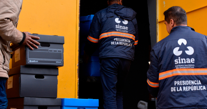 Foto: Sinae / Centro de Evacuación instalado en el Palacio Peñarol Foto: Sinae / Centro de Evacuación instalado en el Palacio Peñarol