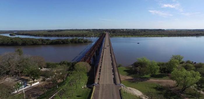 Nueva reunión binacional en Quaraí Imagen aérea del río cuareim