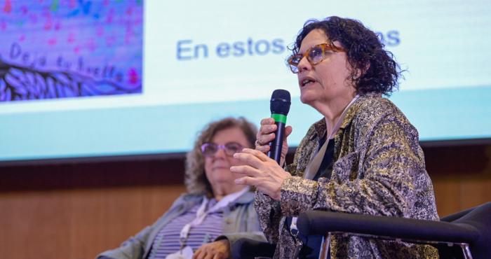 Sandra Bazzani y Anabel Cruz durante la presentación del el Programa de Pequeñas Donaciones