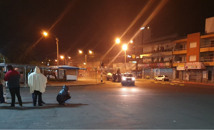 Tareas de desinfección en la frontera Rivera-Santana do Livramento Tareas de desinfección en la frontera Rivera-Santana do Livramento