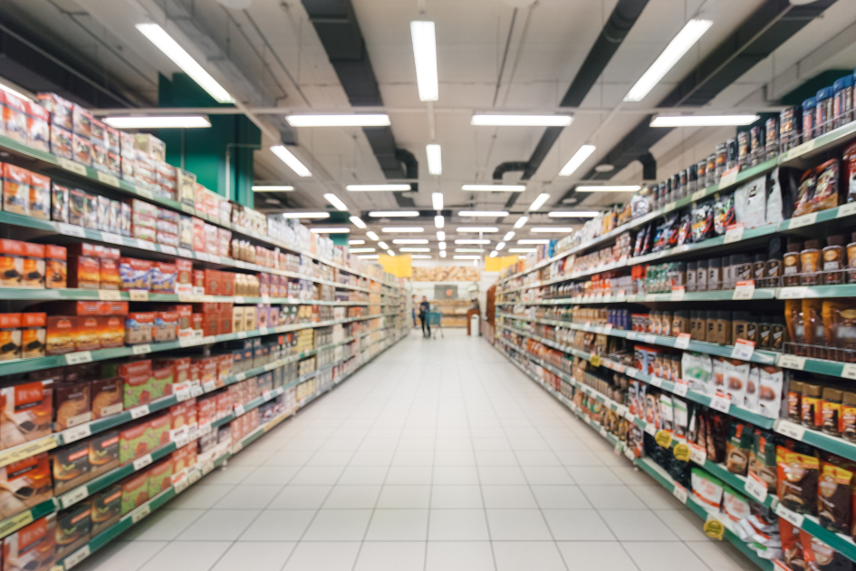 góndola del supermercado