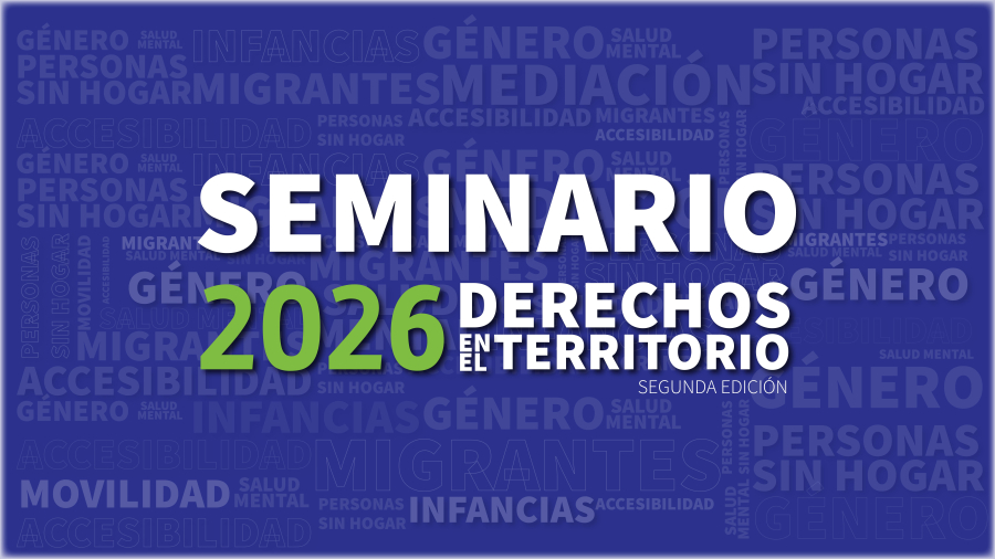 Banner con el nombre del Seminario Anual, Derechos en el Territorio