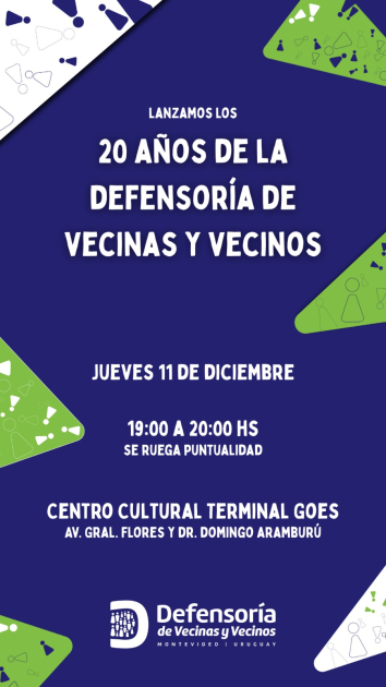 Placa de invitación a los 20 años de la Defensoría