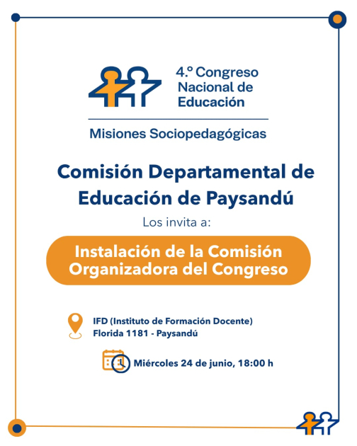 Invitación con los mismos datos del texto.