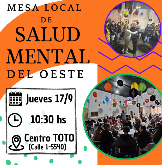Placa informativa de la Mesa Local de Salud Mental del Oeste