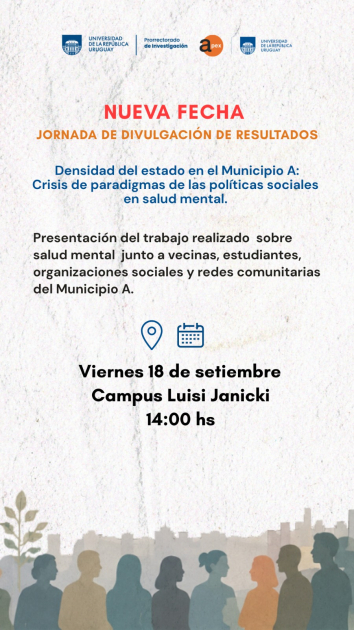 Placa de invitación a la jornada de divulgación de resultados de la presentación sobre salud mental