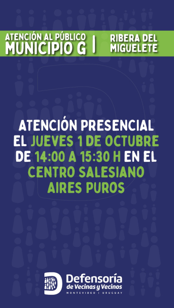 Placa informativa de la atención en el Municipio G