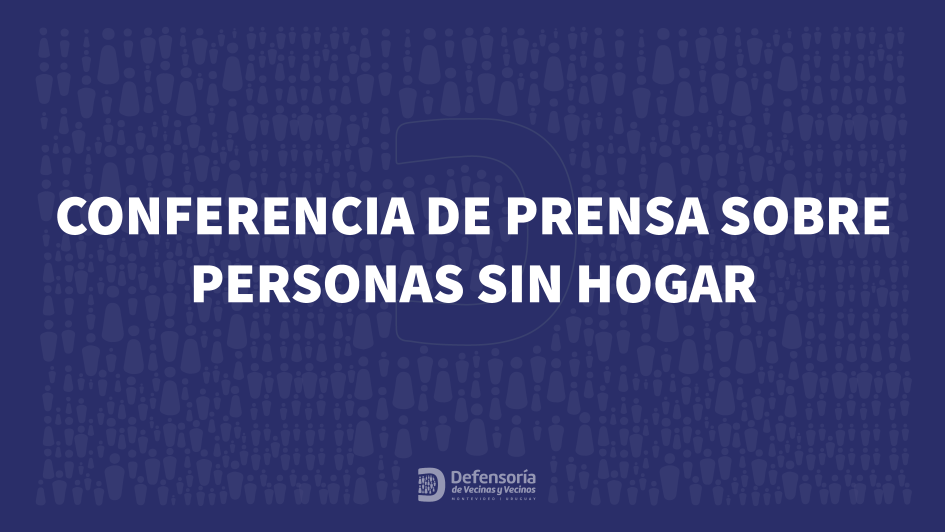 Placa informativa de la Defensoría sobre la participación de "Conferencia de prensa".