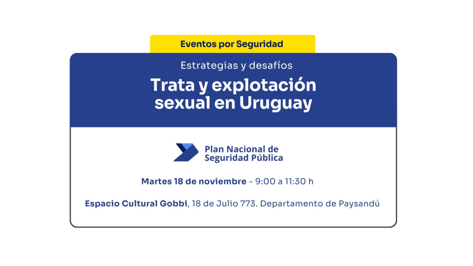 Invitación al evento sobre Trata y explotación sexual
