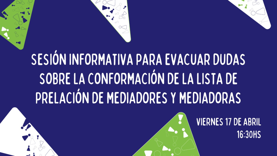 Placa informativa sobre la conformación de la lista de prelación de mediadores y mediadoras
