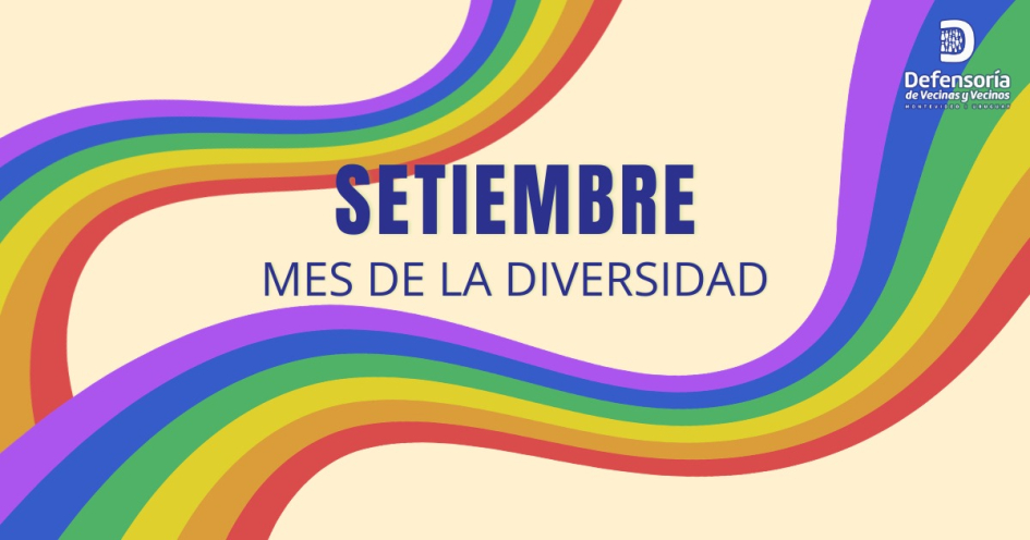 Placa informativa con el texto "Setiembre, mes de la diversidad"