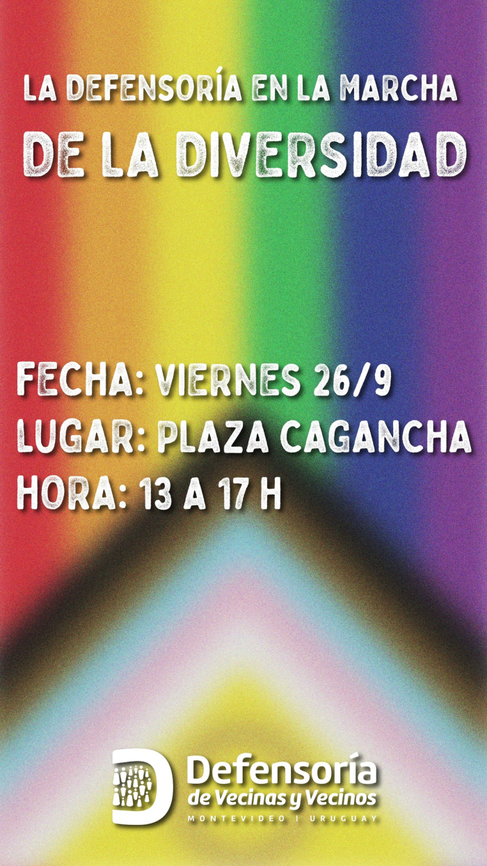 Placa de invitación a la marcha de la diversidad