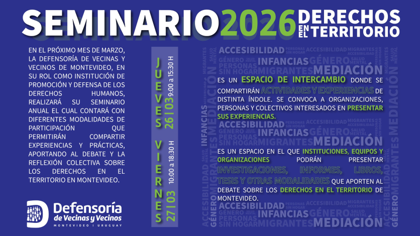 Placa de invitación al Seminario Anual el 26 y 27 de marzo