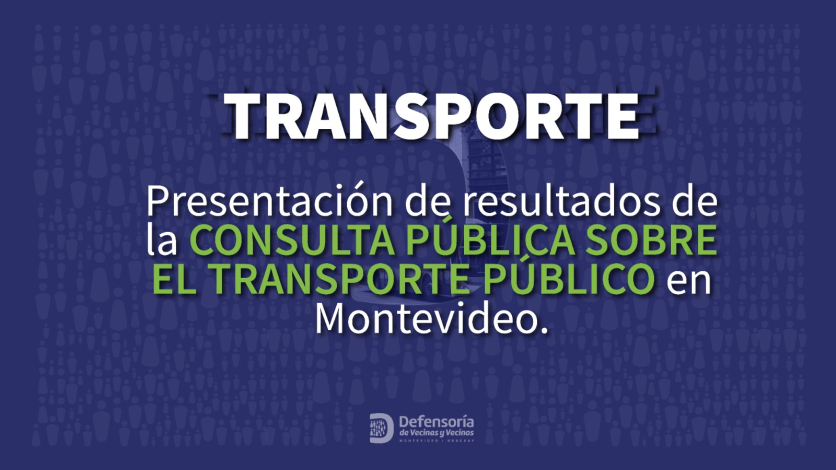 Placa informativa de la Defensoría sobre los resultados de una consulta pública del transporte