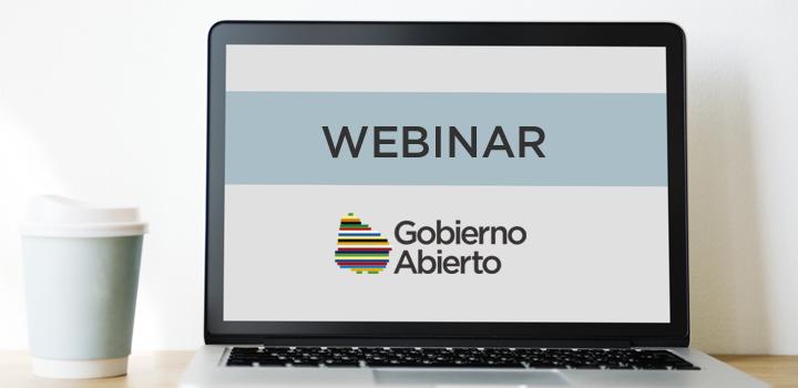 Logo de webinar sobre Gobierno Abierto.