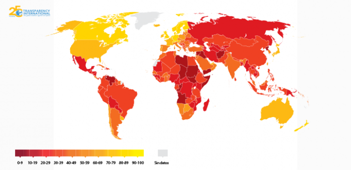 Mapa del Índice de Transparencia 2018 Mapa del Índice de Transparencia 2018