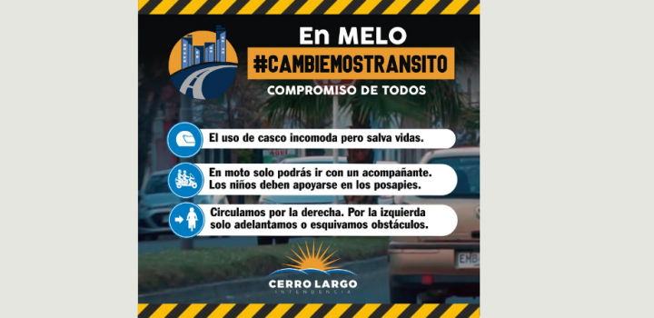 Pieza gráfica preventiva para utilización de casco en Cerro Largo