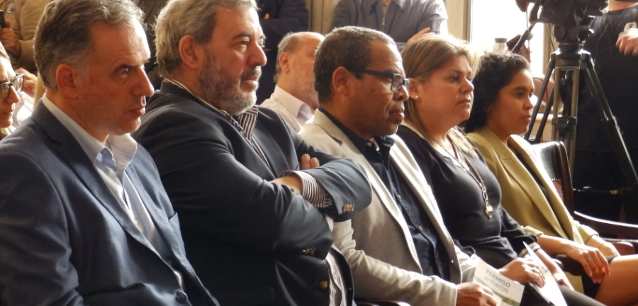 Presidente Yamandú Ordi junto a Intendente de Montevideo, Mario Bergara