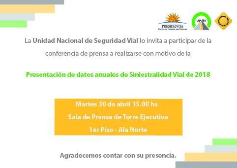 Invitación a la presentación de Datos Siniestralidad 2018 Invitación a la presentación de Datos Siniestralidad 2018