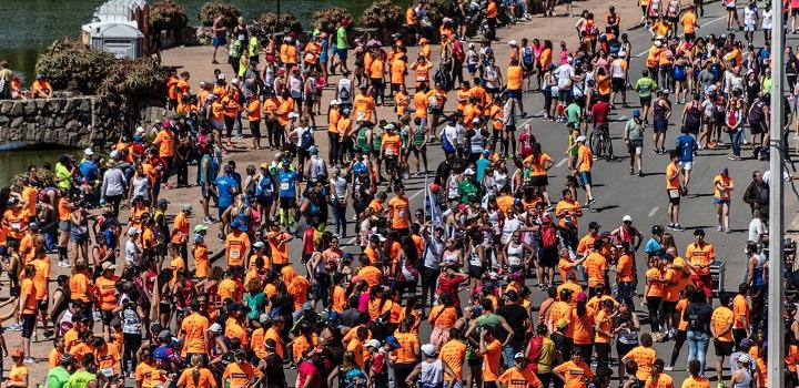 Vista aérea de correcaminata 2018 en Parque Rodó