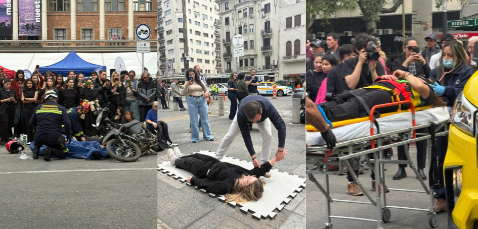 Imágenes de recreación de simulacro