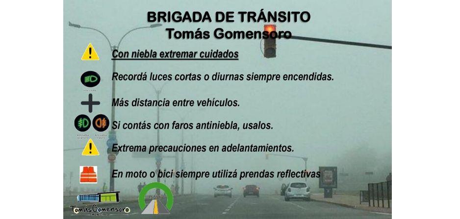 Material de difusión sobre cuidado en el tránsito en días con niebla