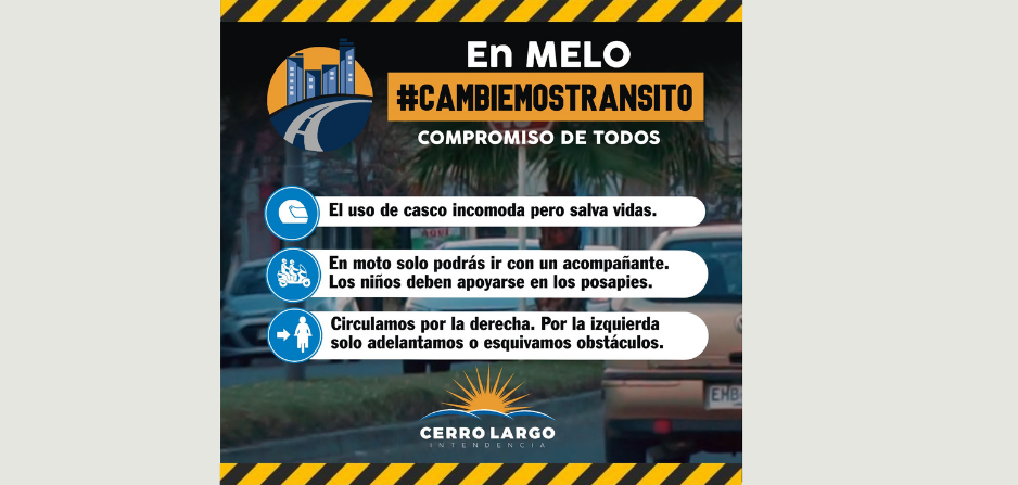Pieza gráfica preventiva para utilización de casco en Cerro Largo Pieza gráfica preventiva para utilización de casco en Cerro Largo