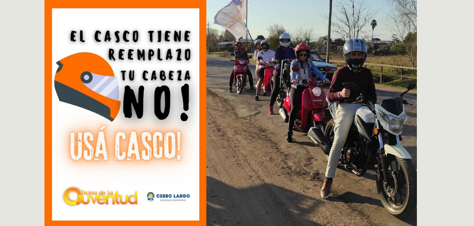 Pieza gráfica preventiva para utilización de casco por parte de los jóvenes en Cerro Largo Pieza gráfica preventiva para utilización de casco por parte de los jóvenes en Cerro Largo