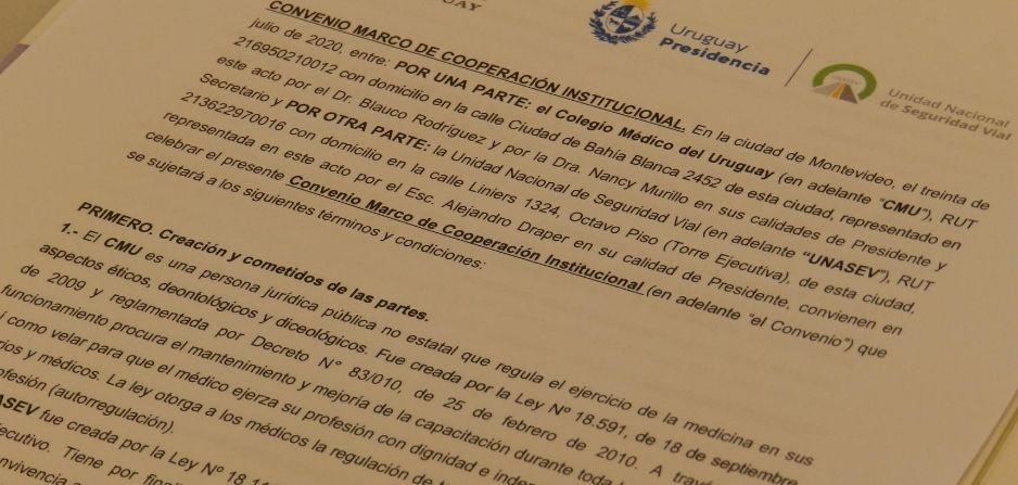 Faccímil parcial del Covenio entre CMU y UNASEV Faccímil parcial del Covenio entre CMU y UNASEV