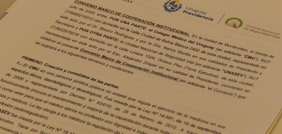 Faccímil parcial del Covenio entre CMU y UNASEV