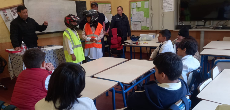 Educadores Viales brindando Taller a grupo de escolares