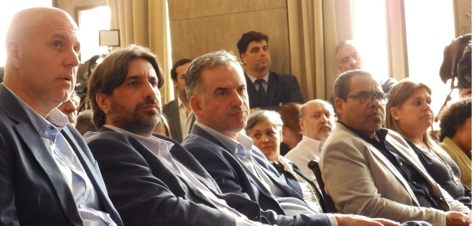 Intendente de Canelones con jerarcas nacionales