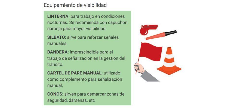 Imagen destacando equipo de visibilidad necesario para desempeñar la función de Banderillero